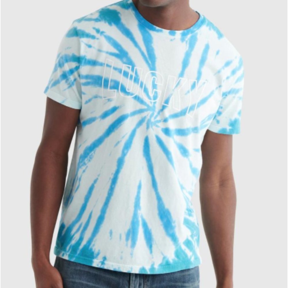 Lucky Brand Lucky Branded Dye T-shirt Blue NWT